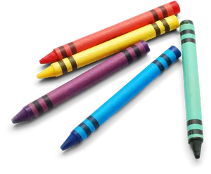 Colorful Crayons Black Background PNG Image