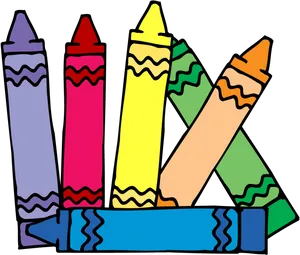 Colorful Crayons Illustration PNG Image