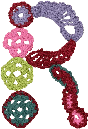 Colorful Crochet Circles Pattern PNG Image