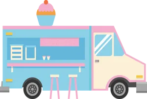 Colorful Cupcake Food Truck PNG Image