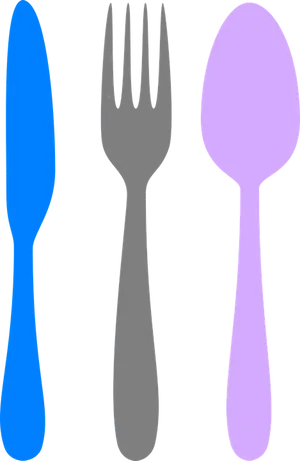 Colorful Cutlery Set PNG Image