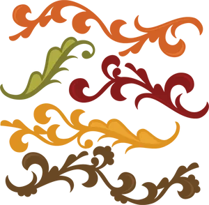 Colorful Decorative Flourishes PNG Image