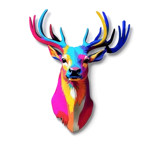 Colorful Deer Head Pop Art Png 50 PNG Image