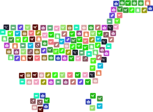 Colorful Digital Arrow Formation PNG Image
