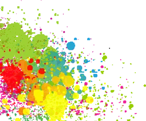 Colorful_ Digital_ Paint_ Explosion PNG Image