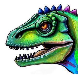 Colorful Dinosaur Head Sketch Png Hcb PNG Image