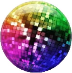 Colorful Disco Ball Glow PNG Image