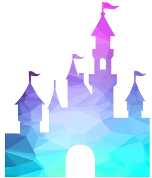 Colorful Disney Castle Silhouette PNG Image