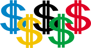 Colorful Dollar Signs Graphic PNG Image