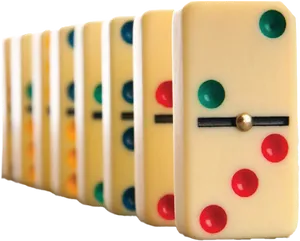 Colorful Dominoes In Row PNG Image