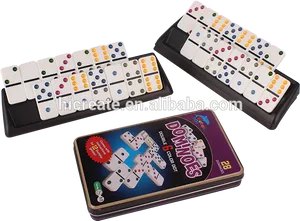 Colorful Dominoes Setwith Case PNG Image