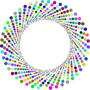 Colorful Dot Spiral Abstract PNG Image