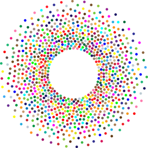 Colorful Dots Circular Pattern PNG Image