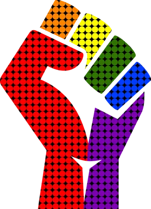 Colorful Dotted Fist Raised PNG Image