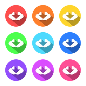 Colorful_ Download_ Icons_ Set PNG Image