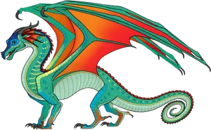 Colorful Dragon Illustration PNG Image