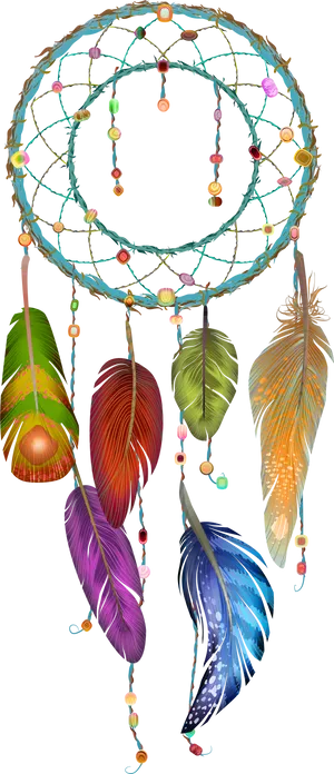 Colorful Dreamcatcher Artwork PNG Image