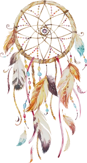 Colorful Dreamcatcher Artwork PNG Image