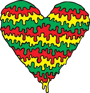 Colorful Dripping Paint Heart Vector PNG Image