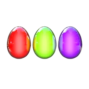 Colorful Easter Eggs Black Background PNG Image