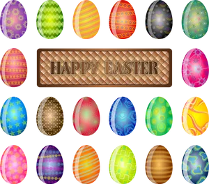 Colorful Easter Eggs Celebration PNG Image