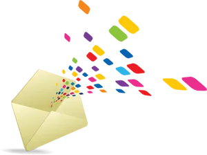 Colorful Email Explosion PNG