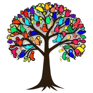 Colorful Family Reunion Tree Graphic Png Cni PNG Image