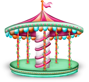 Colorful Fantasy Carousel PNG Image