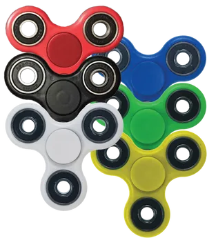 Colorful Fidget Spinners Collection PNG Image