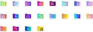 Colorful File Icons PNG Image