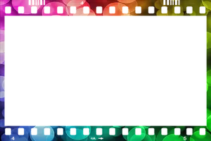 Colorful Film Strip Border Background PNG Image