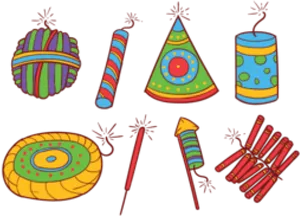 Colorful_ Firecrackers_ Illustration_ Diwali PNG Image