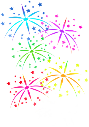 Colorful Fireworks Celebration PNG Image