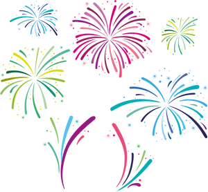 Colorful_ Fireworks_ Display_ Vector PNG Image