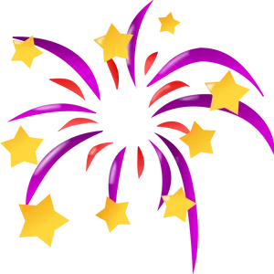 Colorful Fireworks Illustration PNG Image