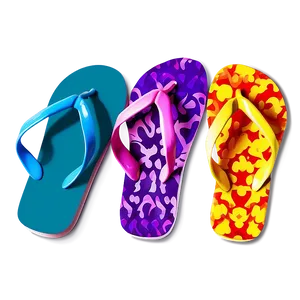 Colorful Flip Flop Design Png Sqs40 PNG Image