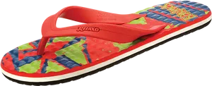 Colorful Flip Flop Sandal PNG Image