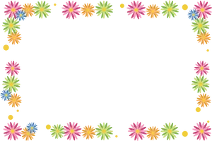 Colorful Floral Border Clipart PNG Image