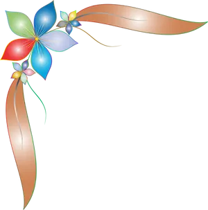 Colorful Floral Corner Design PNG Image