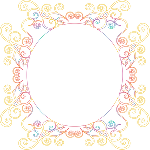 Colorful Flourish Frame Design PNG Image