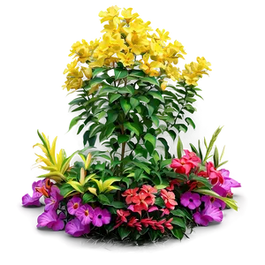 Colorful Flower Bush Png 10 PNG Image