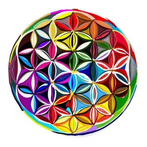 Colorful Flower Of Life Artwork Png Lns70 PNG Image