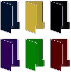 Colorful Folder Icons Set PNG Image