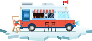 Colorful Food Truck Illustration PNG Image