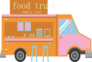 Colorful Food Truck Vector Illustration PNG Image