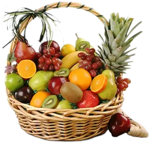 Colorful Fruit Basket Assortment PNG Image