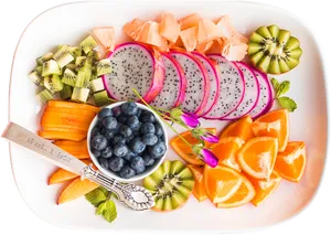 Colorful Fruit Platter Assortment PNG Image