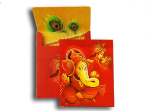 Colorful Ganesh Artwork Folders PNG Image