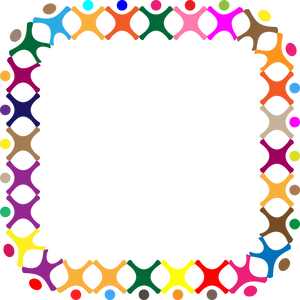 Colorful Gear Border Frame PNG Image