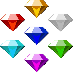 Colorful Gemstone Vector Illustration PNG Image